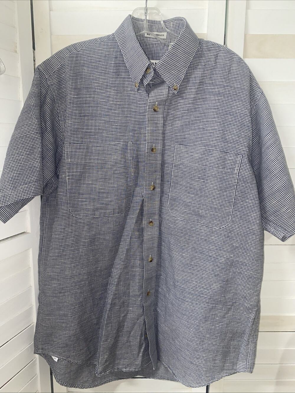 Vintage 90s Savane Shirt Men’s Deep Dye No Wrinkle Button Up Shirt Checked Med
